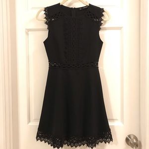 Zara black dress with crochet detail